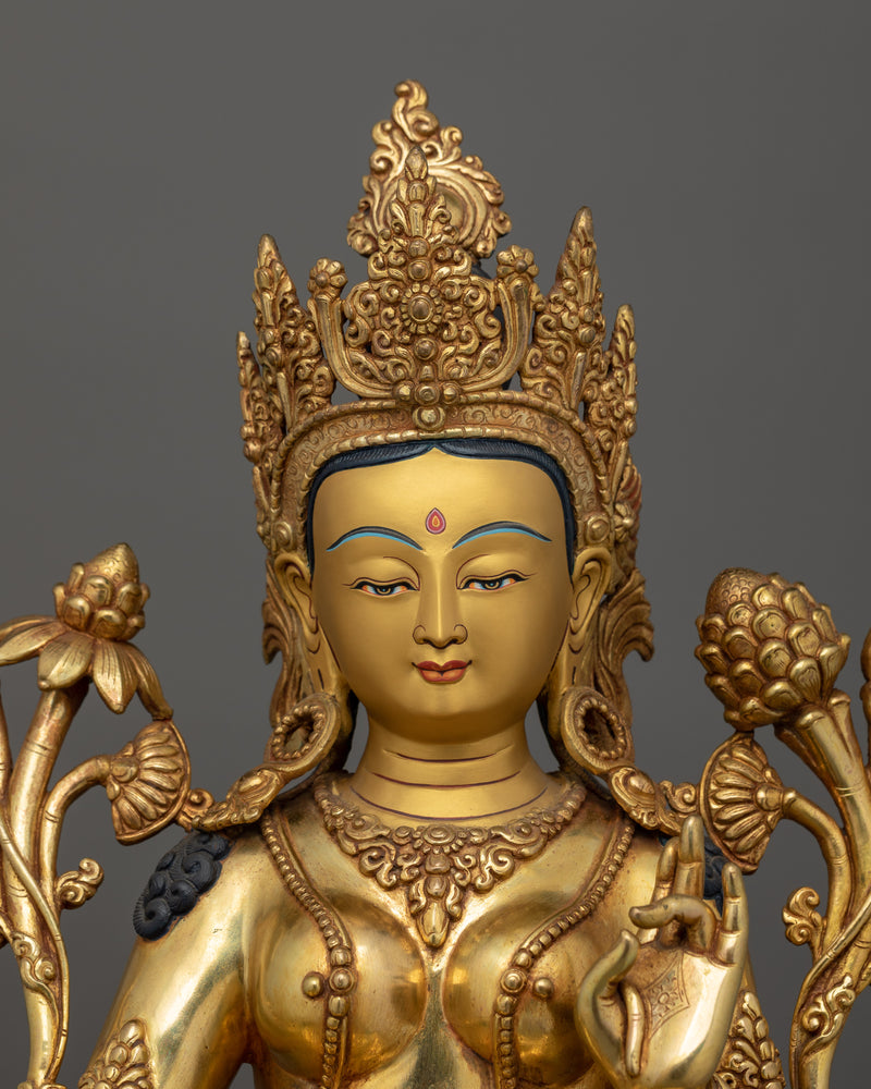 Statue of Protector Deity Jetsun Dolma (Green Tara) | Mother of All Buddhas