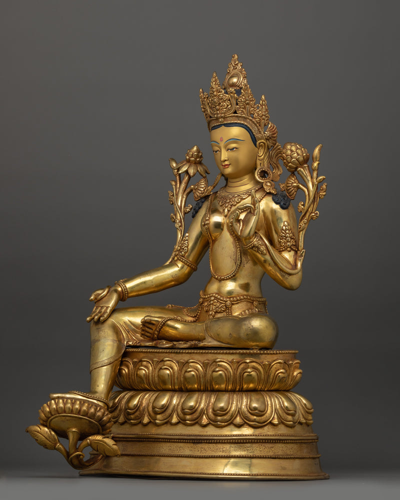 Statue of Protector Deity Jetsun Dolma (Green Tara) | Mother of All Buddhas