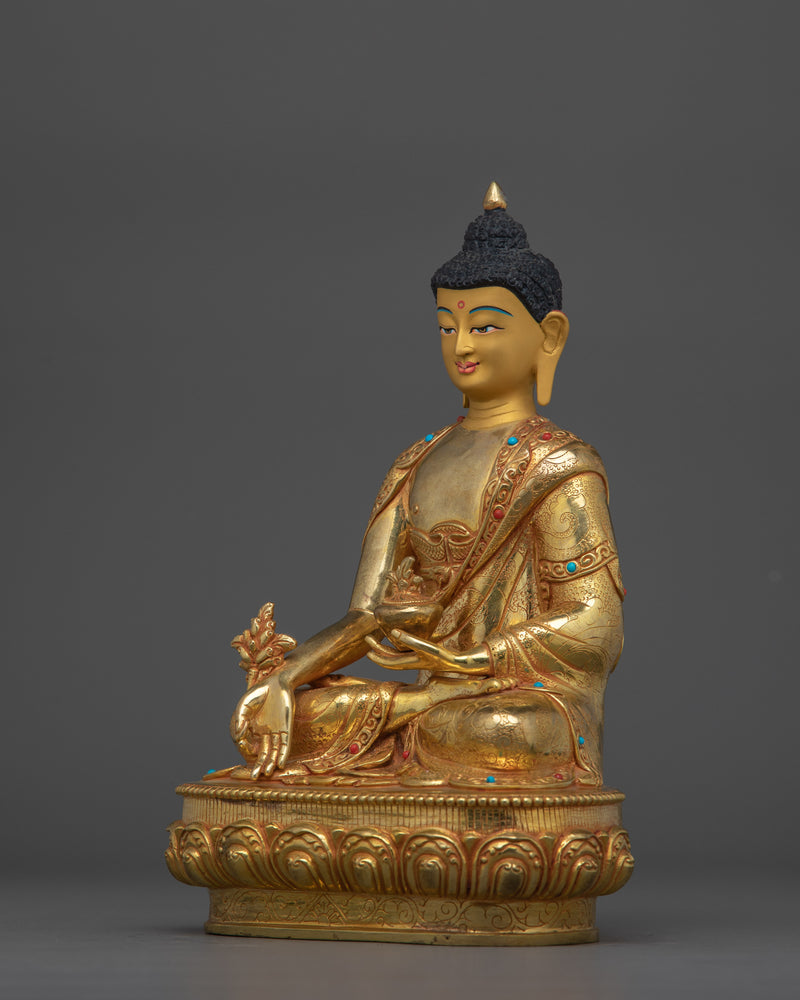 Tibetan Buddhism Handcrafted Medicine Buddha Statue | Spiritual Art for Well-being