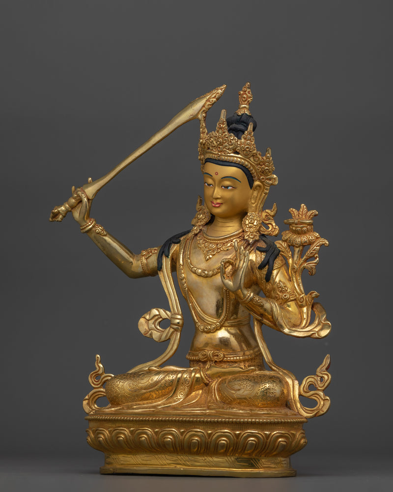 Manjushri Statue for Dharma Decor | Deity with The Power of Wisdom