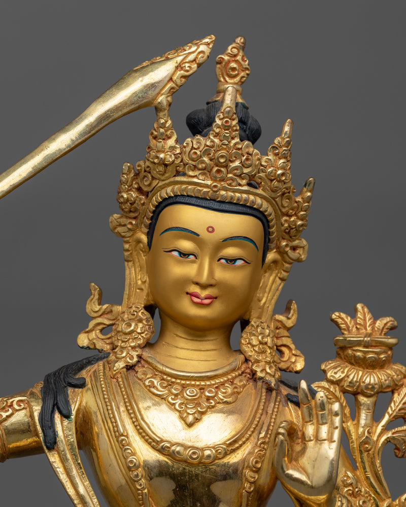 Manjushri Statue for Dharma Decor | Deity with The Power of Wisdom