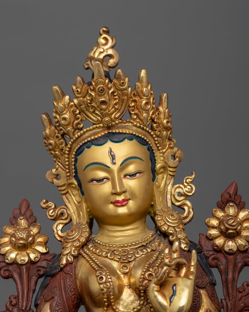 White Tara Statue "Seven Eyes Deity Dolma Karpo" | Goddess of Compassion