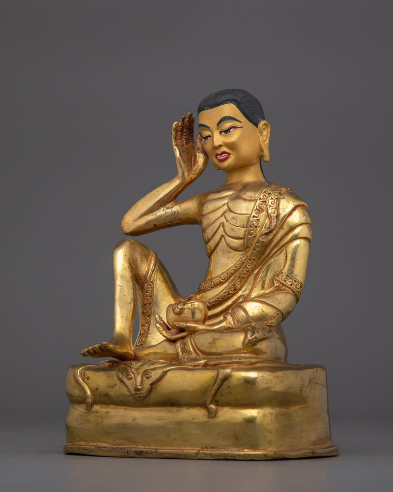 Himalayan Tibetan Buddhism Milarepa Buddhist Master Figurine | Ideal for Meditation and Zen Decor