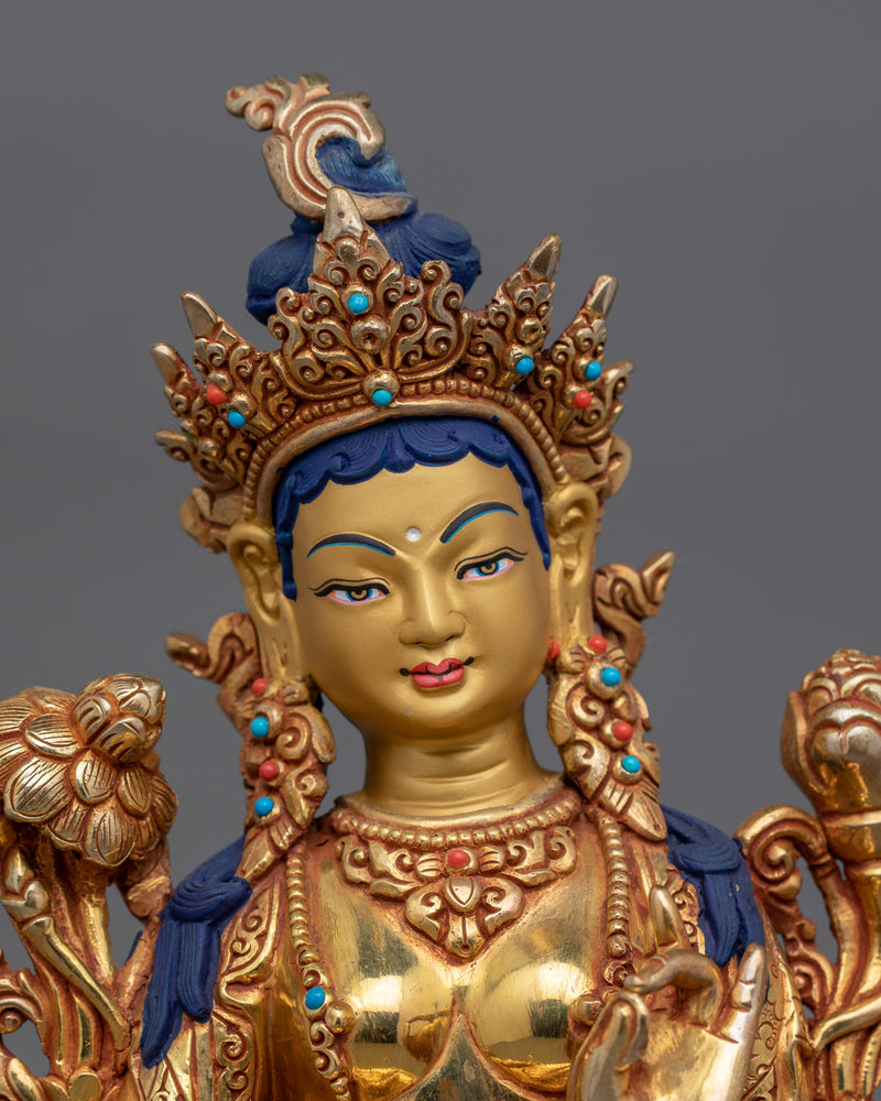 Dharma Protector Shyamatara (Green Tara) Sculpture | Beloved Deities in Tibetan Buddhism