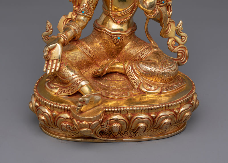 Dharma Protector Shyamatara (Green Tara) Sculpture | Beloved Deities in Tibetan Buddhism