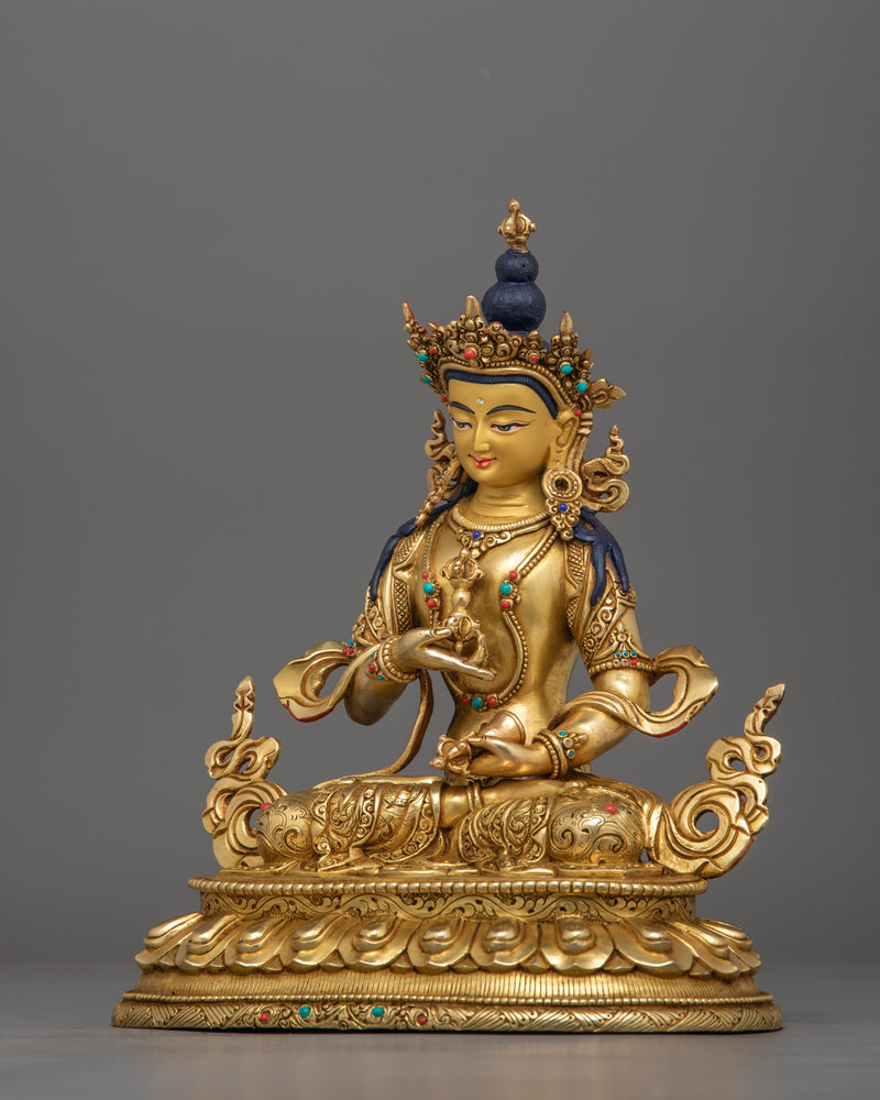 Sacred Purification Deity Vajrasattva Statue in 24K Gold | Symbol of Inner Peace and Purity