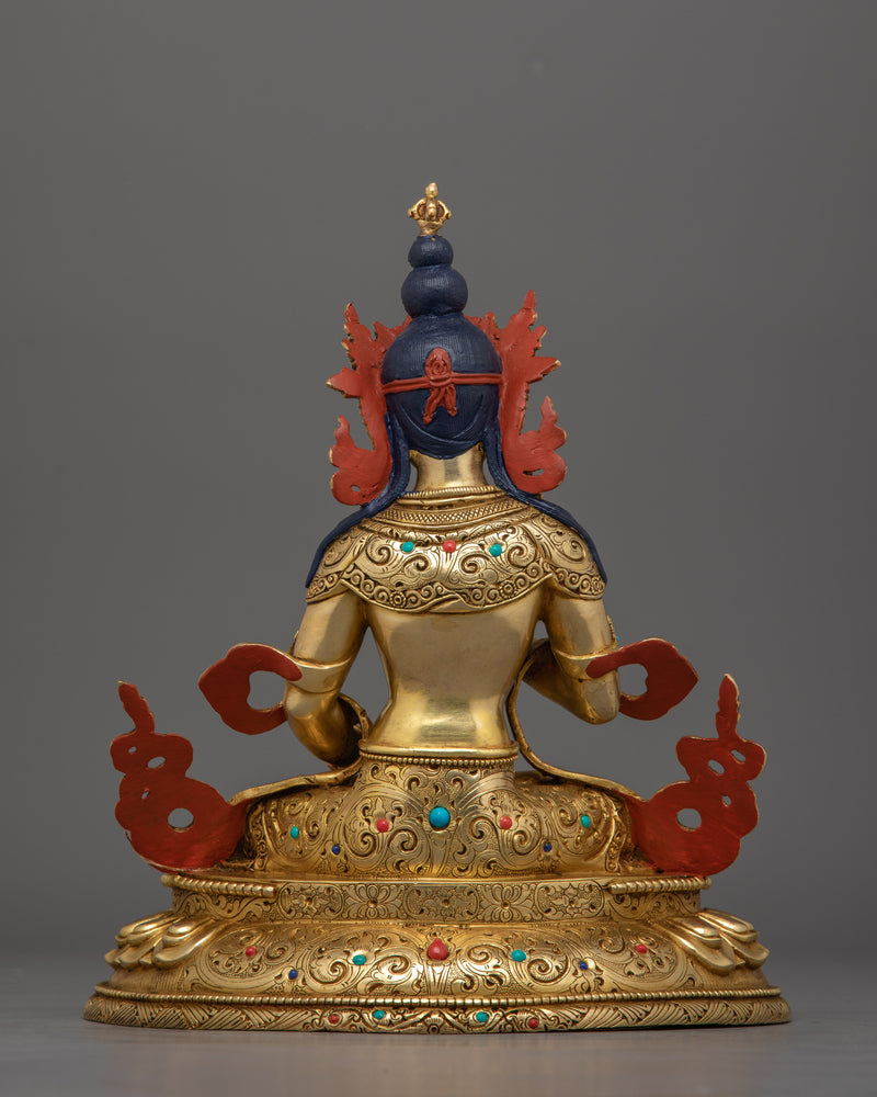 Sacred Purification Deity Vajrasattva Statue in 24K Gold | Symbol of Inner Peace and Purity