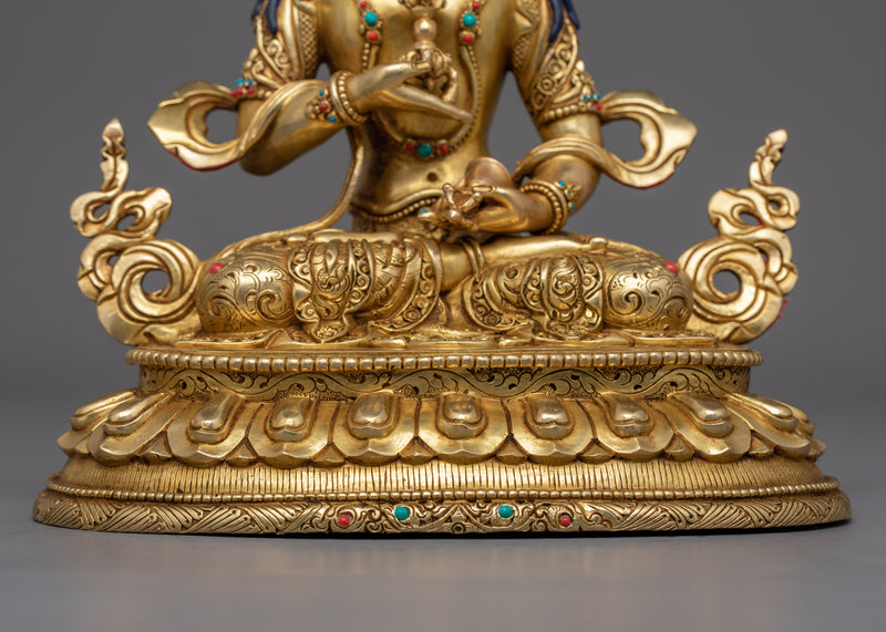 Sacred Purification Deity Vajrasattva Statue in 24K Gold | Symbol of Inner Peace and Purity