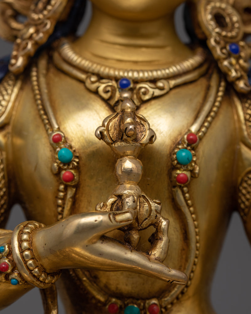 Sacred Purification Deity Vajrasattva Statue in 24K Gold | Symbol of Inner Peace and Purity