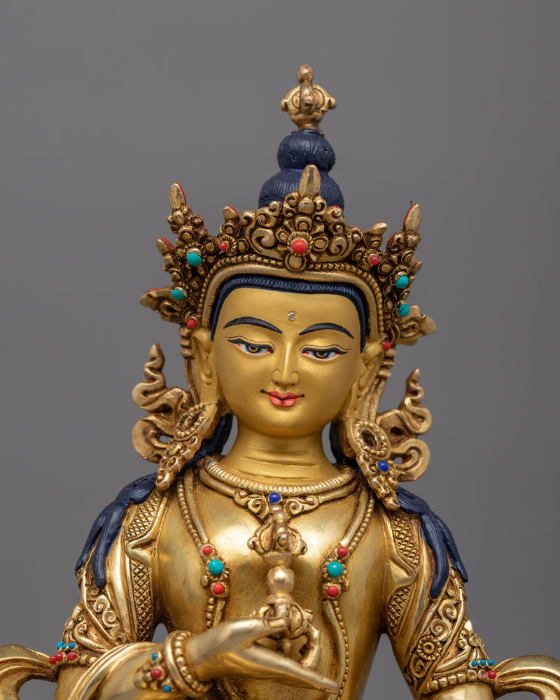 Sacred Purification Deity Vajrasattva Statue in 24K Gold | Symbol of Inner Peace and Purity