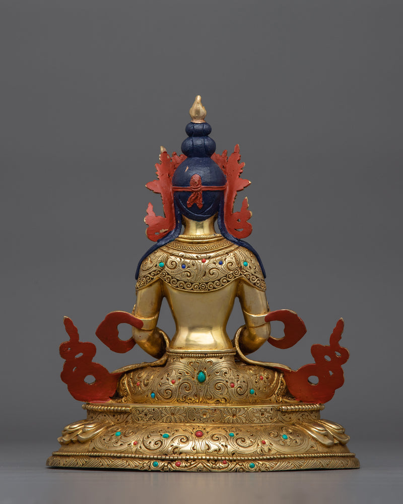 Tibetan Buddhist Amitayus Buddha of Long Life Statue | Symbol of Eternal Life