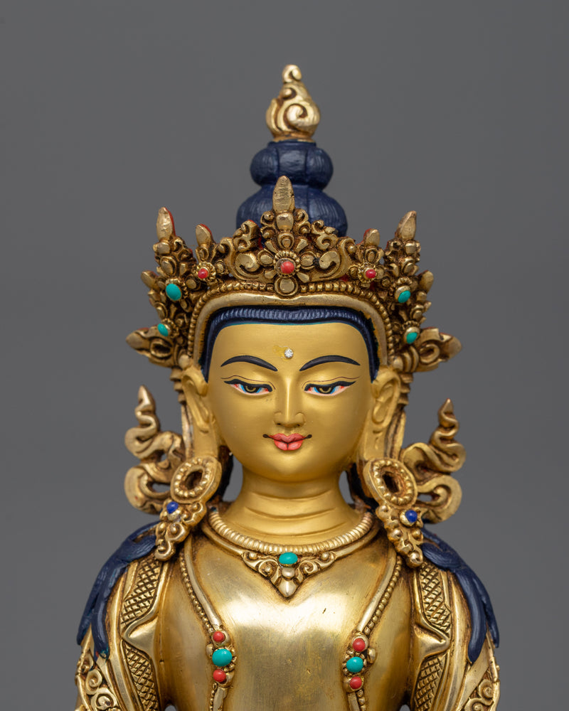 Tibetan Buddhist Amitayus Buddha of Long Life Statue | Symbol of Eternal Life