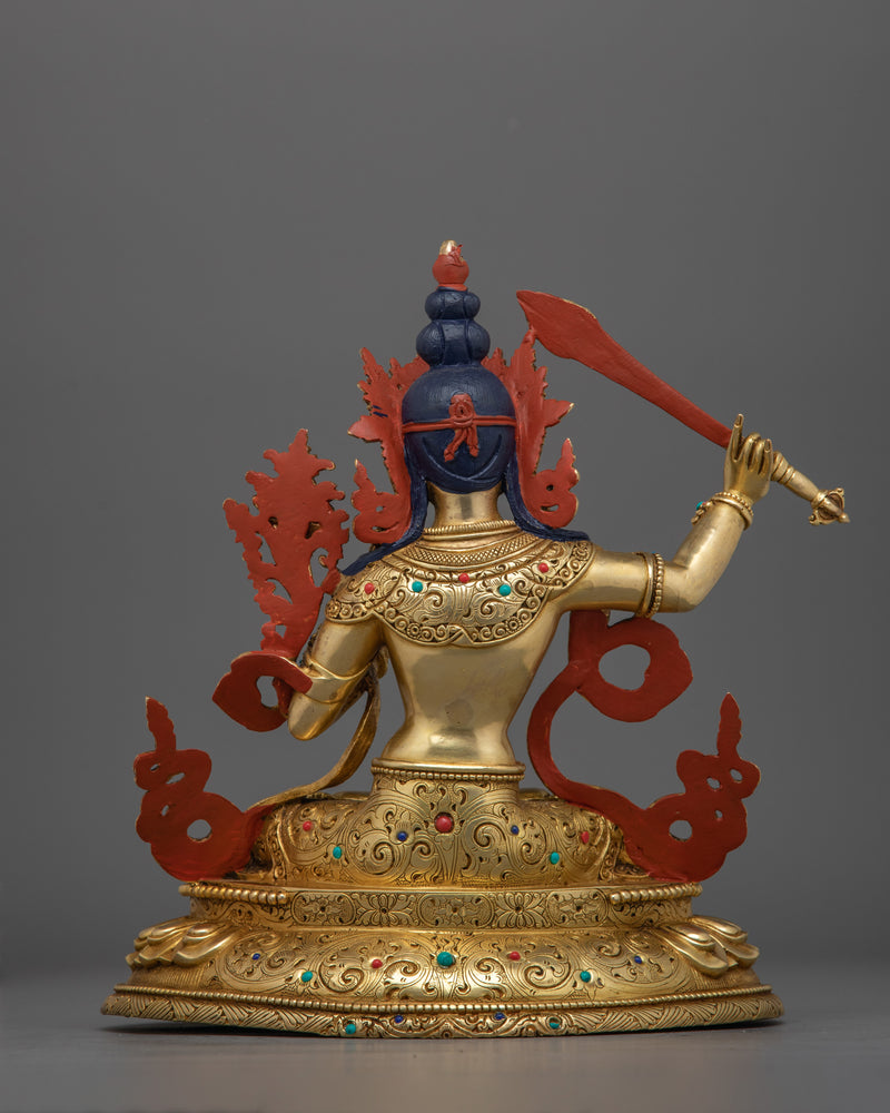 Manjushri Bodhisattva of Enlightened Wisdom Sculpture | Icon of Wisdom and Insight