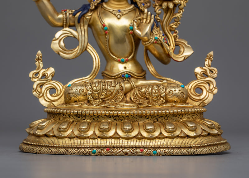 Manjushri Bodhisattva of Enlightened Wisdom Sculpture | Icon of Wisdom and Insight