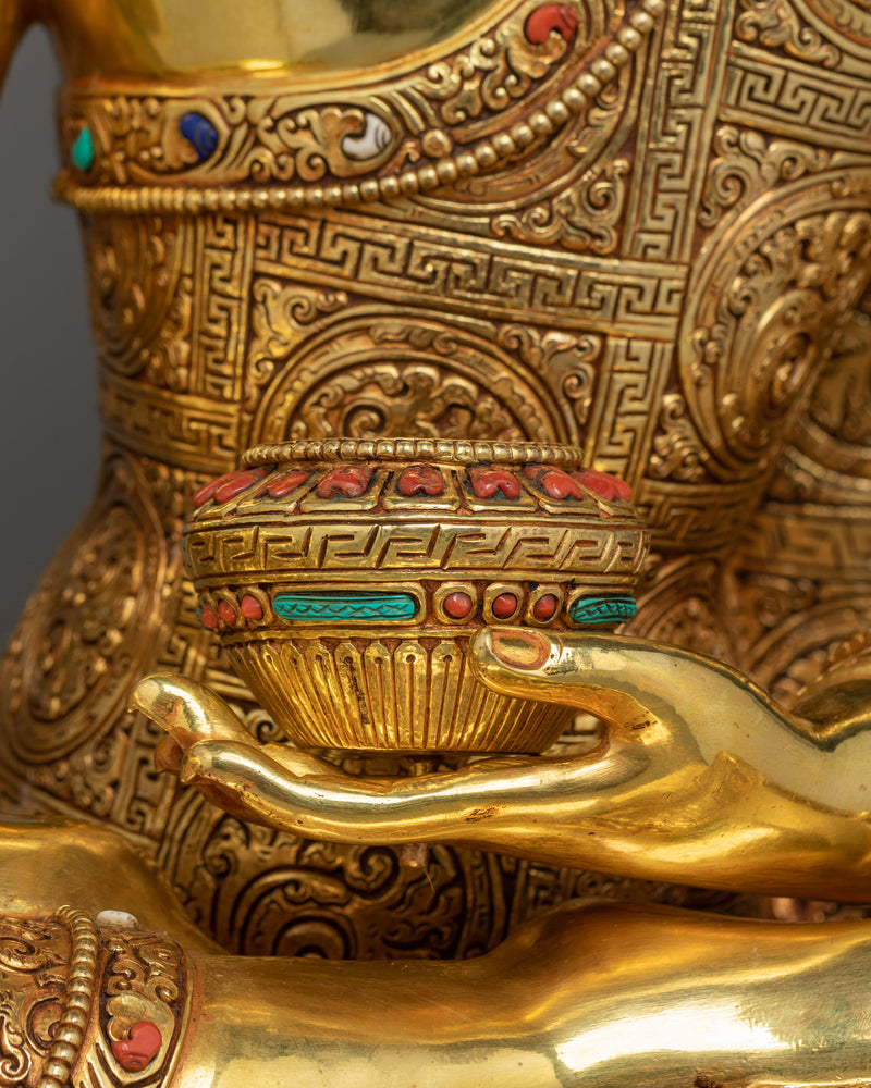 Shakyamuni Buddha The Enlightened Sage Statue | 24K Gold Gilded Sculpture