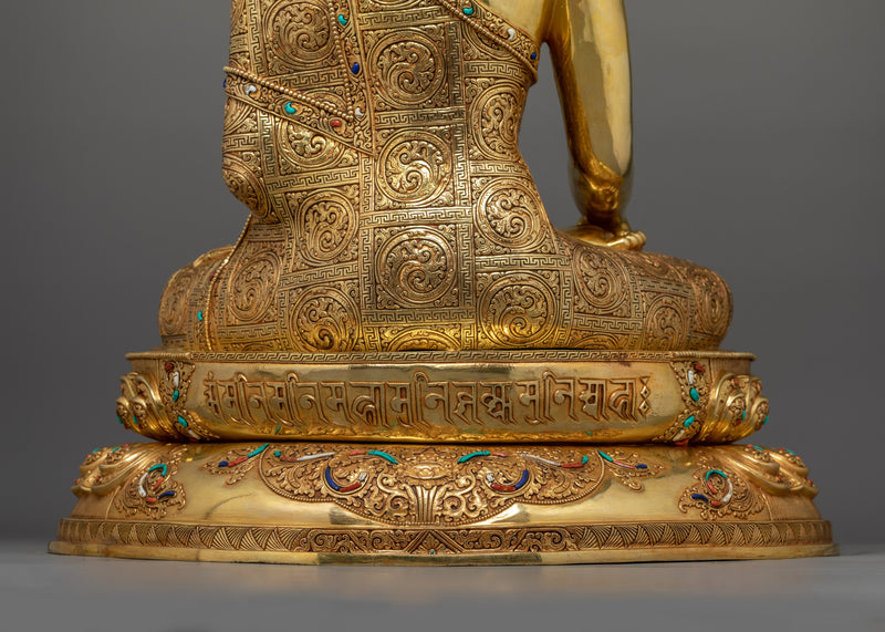 Shakyamuni Buddha The Enlightened Sage Statue | 24K Gold Gilded Sculpture