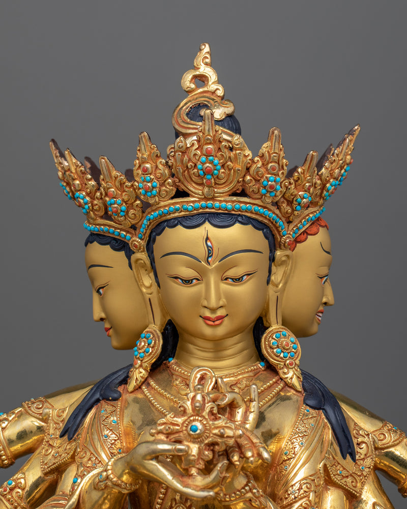 Sacred Buddhist Usnisavijaya Figurine | Symbolizes Longevity & Spiritual Purity