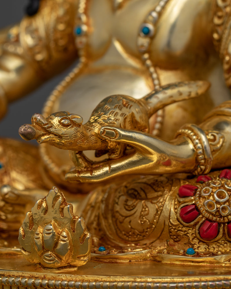 Tibetan Buddhist Dzambhala Wealth Deity Figurine | Guardian of Prosperity