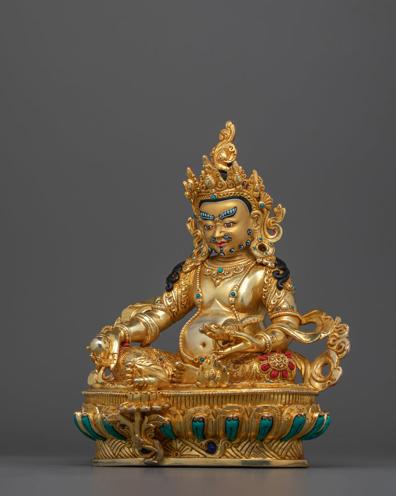 Tibetan Buddhist Dzambhala Wealth Deity Figurine | Guardian of Prosperity