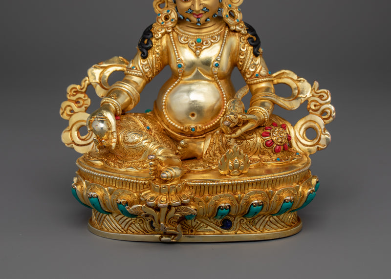 Tibetan Buddhist Dzambhala Wealth Deity Figurine | Guardian of Prosperity