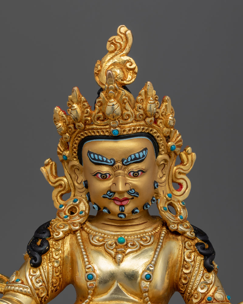 Tibetan Buddhist Dzambhala Wealth Deity Figurine | Guardian of Prosperity