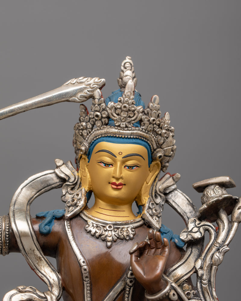 Dharma Protector Manjughosa (Manjushri) Sculpture | Bodhisattva of Wisdom