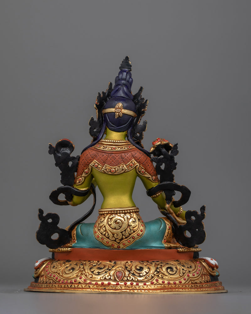 Feminine Bodhisattva Green Tara Figurine | Compassion and Protection Deity