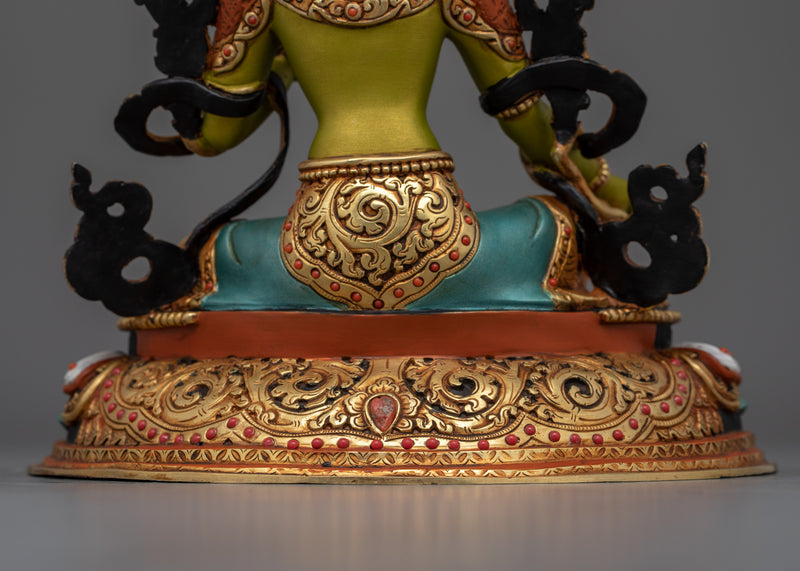 Feminine Bodhisattva Green Tara Figurine | Compassion and Protection Deity