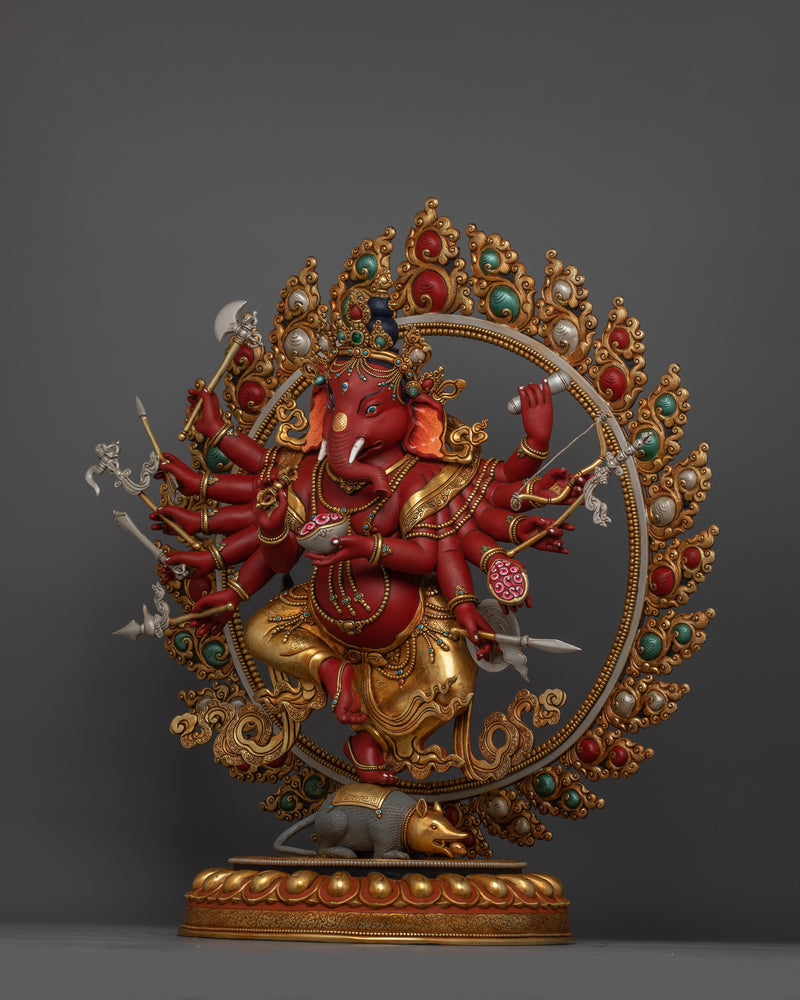 Majestic Hindu Elephant Deity Ganesha Statue | Symbol of Adaptability and Efficiency