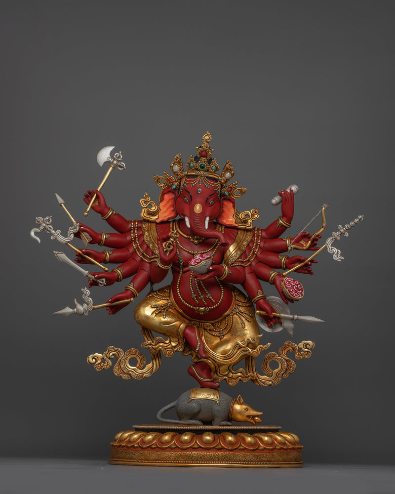 Majestic Hindu Elephant Deity Ganesha Statue | Symbol of Adaptability and Efficiency