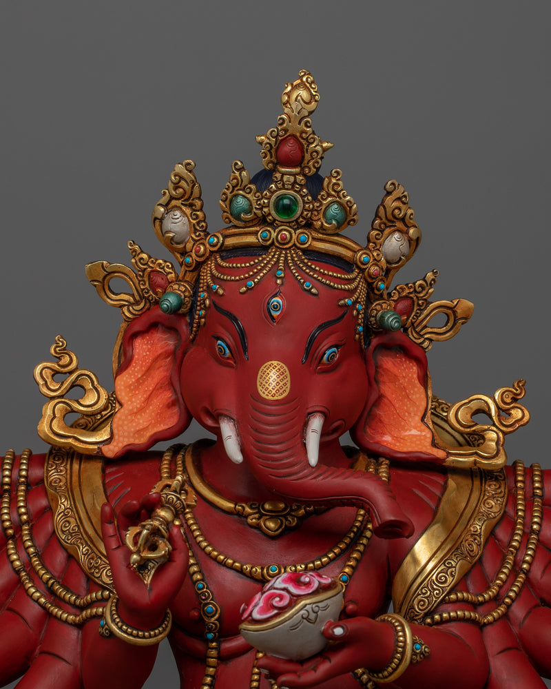 Majestic Hindu Elephant Deity Ganesha Statue | Symbol of Adaptability and Efficiency