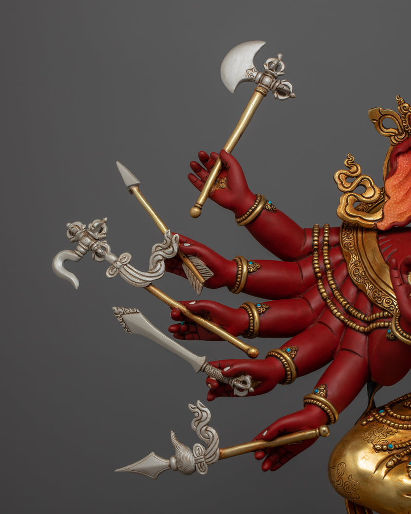 Majestic Hindu Elephant Deity Ganesha Statue | Symbol of Adaptability and Efficiency