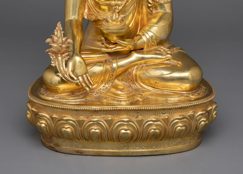 Spiritual Healing Bhaisajyaguru Sculpture (Medicine Buddha) | Purifying Negative Karma and Promoting Longevity