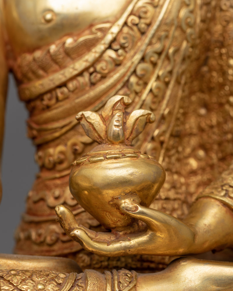 Tibetan Figurine Vaidurya Prabha Raja (Medicine Buddha) | Revered Figure in Buddhist Tradition