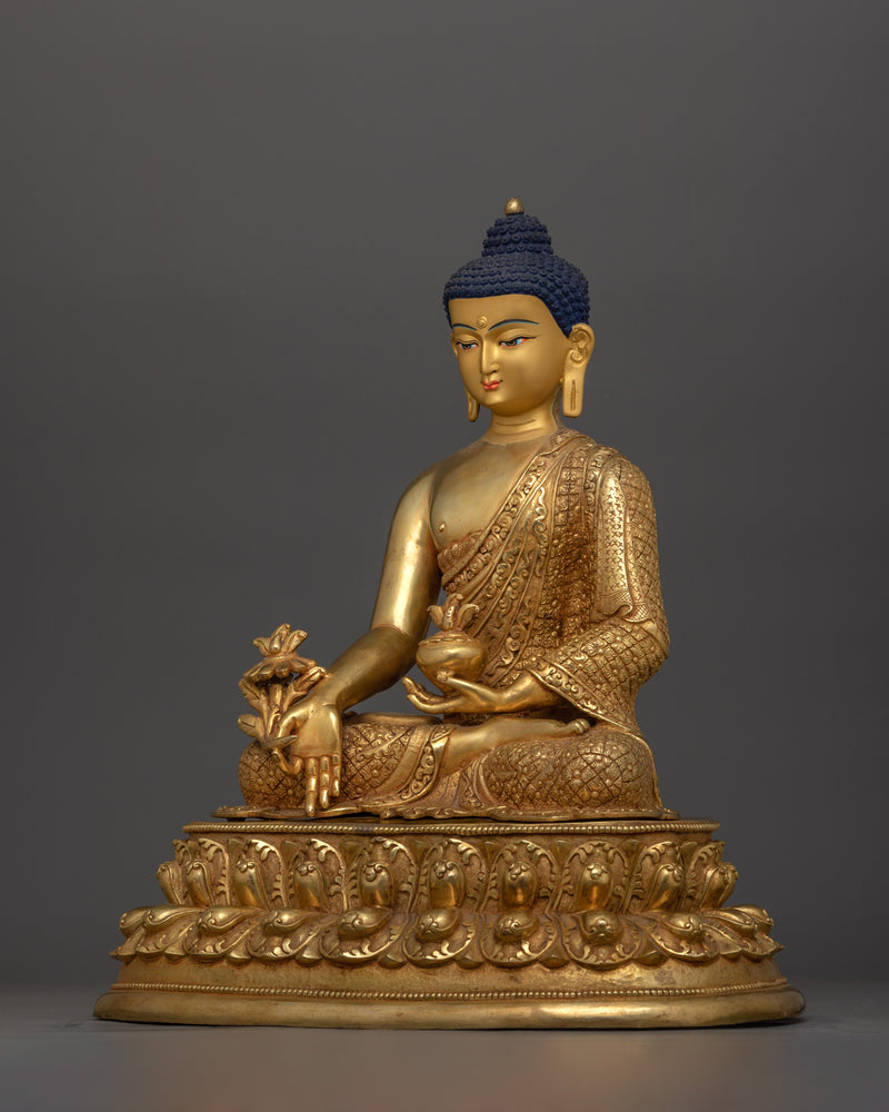 Tibetan Figurine Vaidurya Prabha Raja (Medicine Buddha) | Revered Figure in Buddhist Tradition