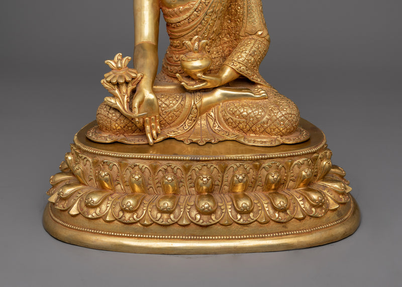 Tibetan Figurine Vaidurya Prabha Raja (Medicine Buddha) | Revered Figure in Buddhist Tradition