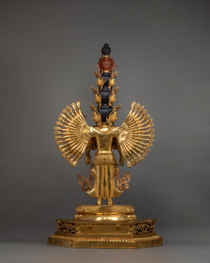 1000-Armed Chenresig Statue with Wish Fulfilling Jewel | A Majestic Compassionate Buddha