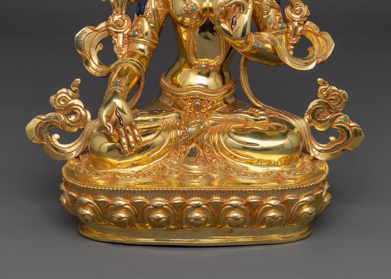 White Tara Goddess of Health and Protection Statue | Himalayan Buddhism Traditional Artwork