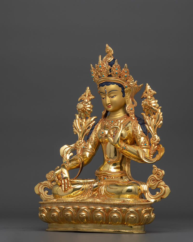 White Tara Goddess of Health and Protection Statue | Himalayan Buddhism Traditional Artwork