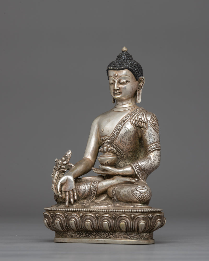 Handcarved Lord Medicine Buddha Figurine | Deity of Compassion and Well-Being