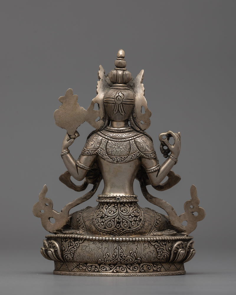 Tibetan Art Chenrezig Meditation Figurine | Ideal for Shrine Decoration