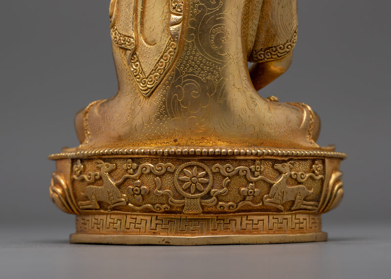 Gilded in 24k Gold Amitabha Buddha Divine Buddhist Sculpture | Tibetan Zen Artwork