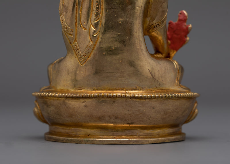 Traditionally Gilded in Gold 24K Bhaisajyaguru Healing Buddha Figurine | Handcrafted Buddhist Figurine