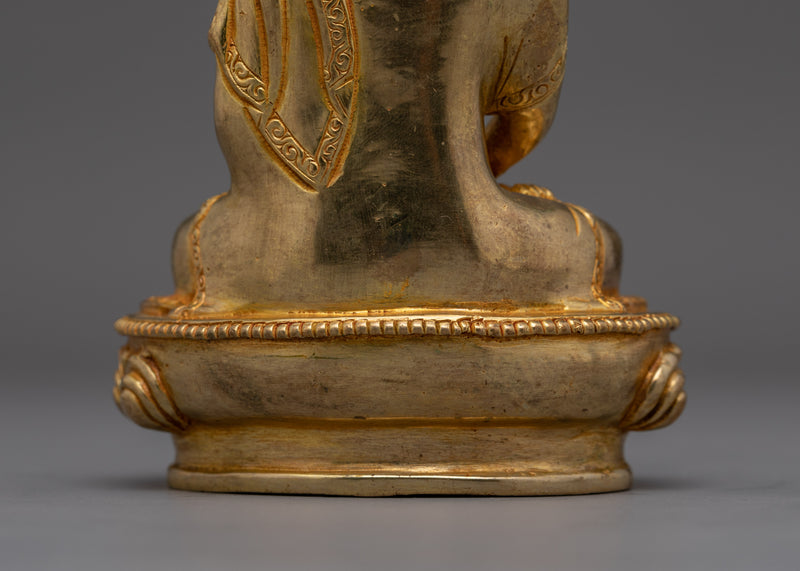 Gold Gilded Amitabha Buddha Copper Figurine | Handmade Himalayan Crafted Artwork