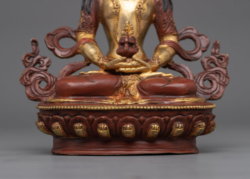 Handsculpted Buddha Amitayus Kadampa Statue | Tibetan Deity of Longevity