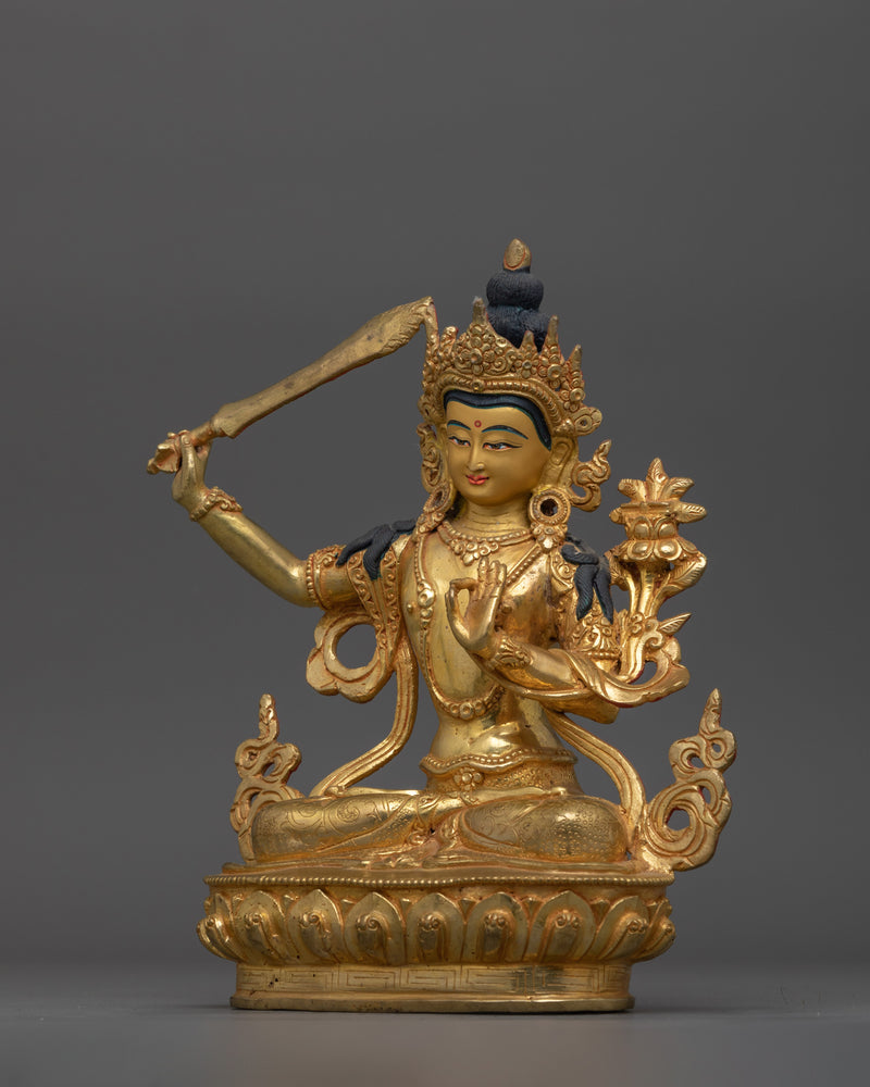 Tibetan Buddhist Jampalyang Deity Sculpture | Wisdom Deity Himalayan Art