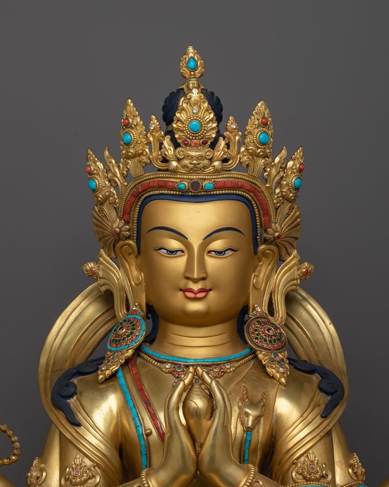 Mindfulness Compassionate Deity Avalokiteshvara Statue | Four-Armed Chenrezig