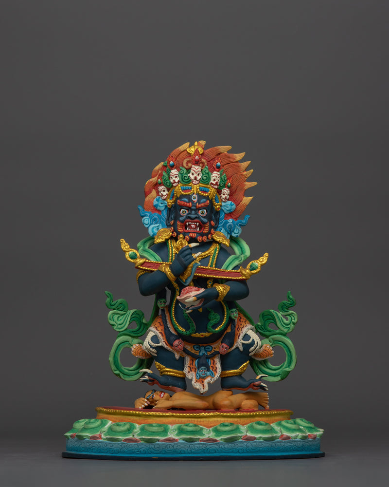 Sakya Mahakala Dharma Protector Statue | Wrathful Protector of the Dharma