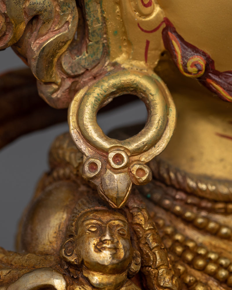 24K Gold Gilded Wrathful Protector Shakya Mahakala | Tibetan Buddhism Deity