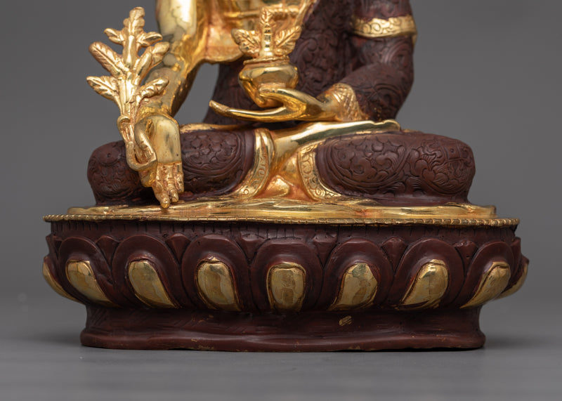 Enlightened Buddhist Deity Bhaisajyaguru Sculpture Medicine Buddha | Spiritual Home Decor